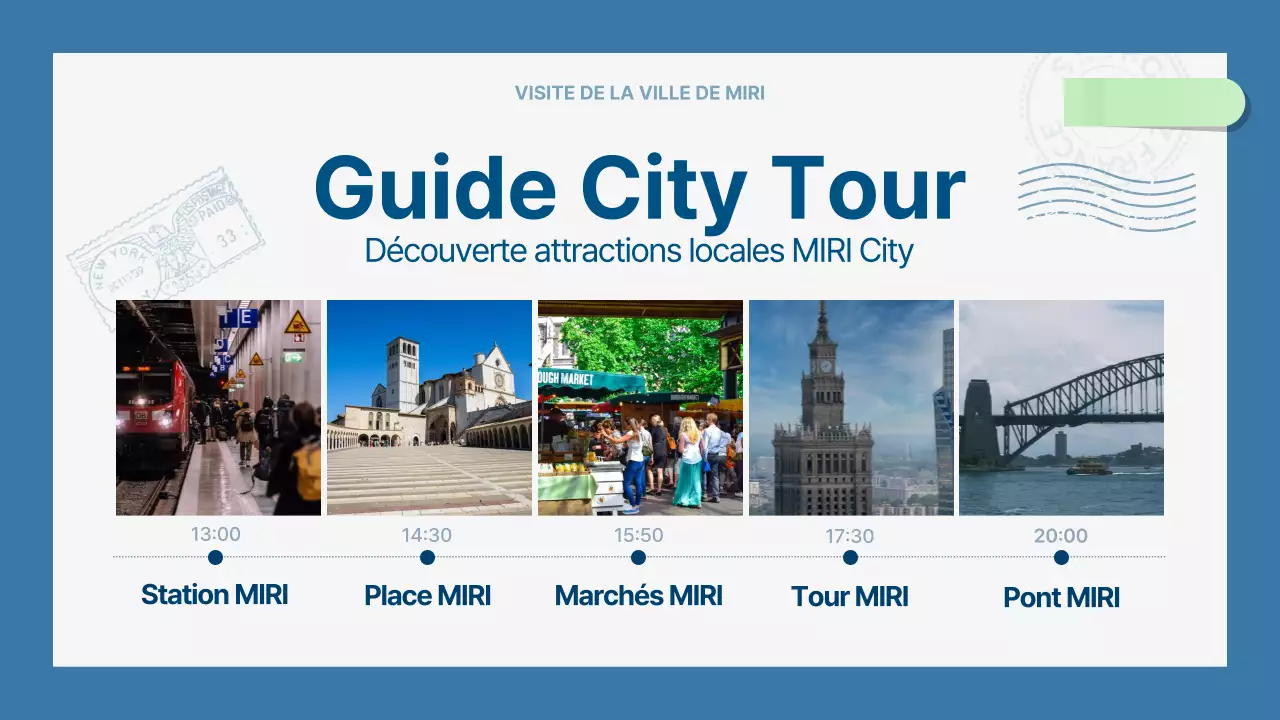 Un guide touristique moderne en bleu clair et bleu marine