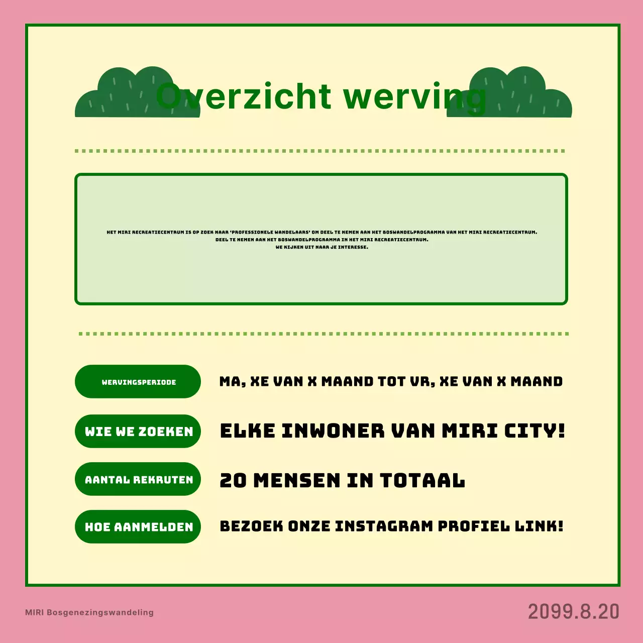 Het roze wandelprogramma promoten