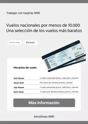 Un sencillo anuncio gris y negro de una compañía aérea de bajo coste