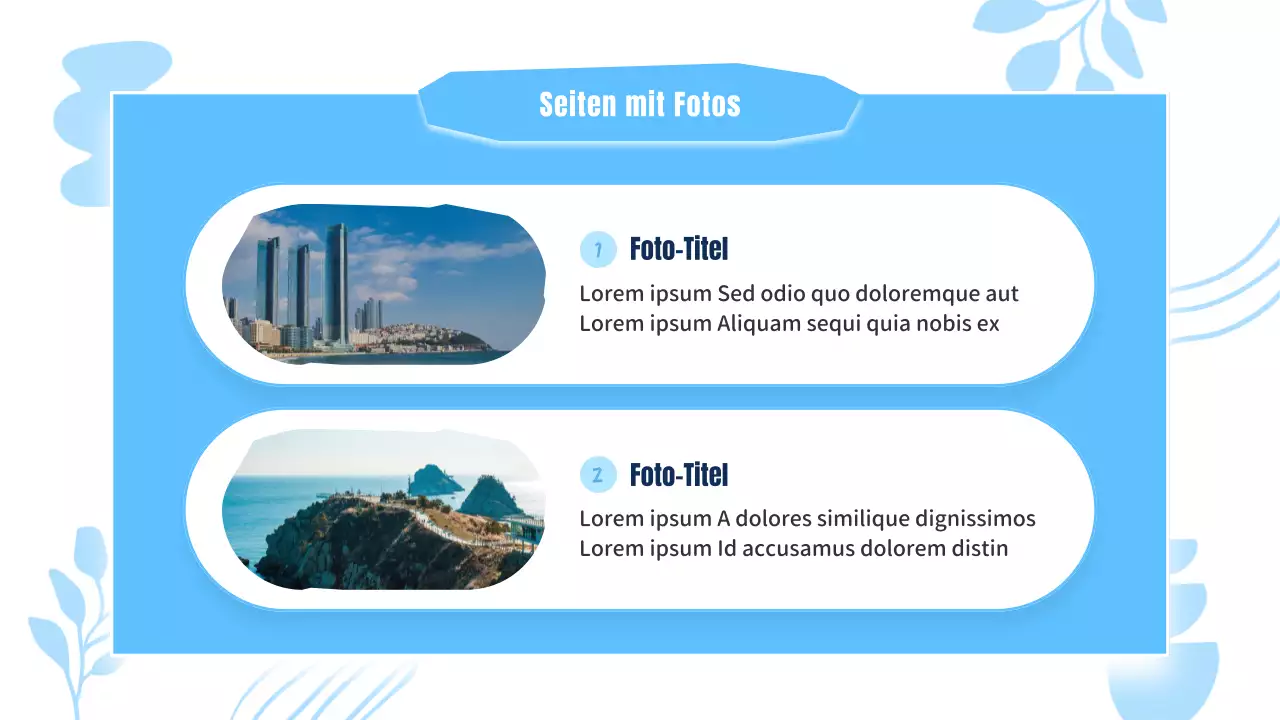 Eine kitschige, hellblau-weiße Präsentation eines Busan-Viertelführers