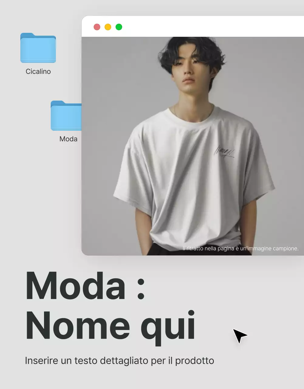 Promuovete un centro commerciale alla moda con Instagram, Mac e iPhone grigi e azzurri.