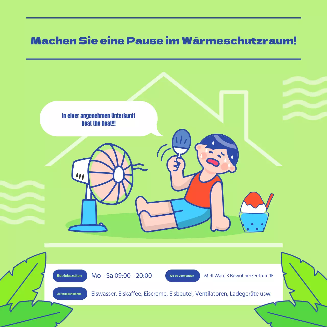 Werben Sie für einen hübschen Wärmeschutz in Chartreuse und Marineblau