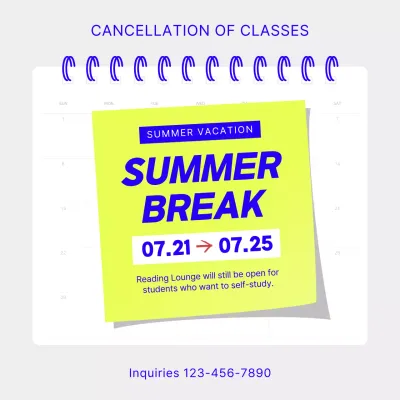 Yellow Modern Summer Announcement Social Media Post