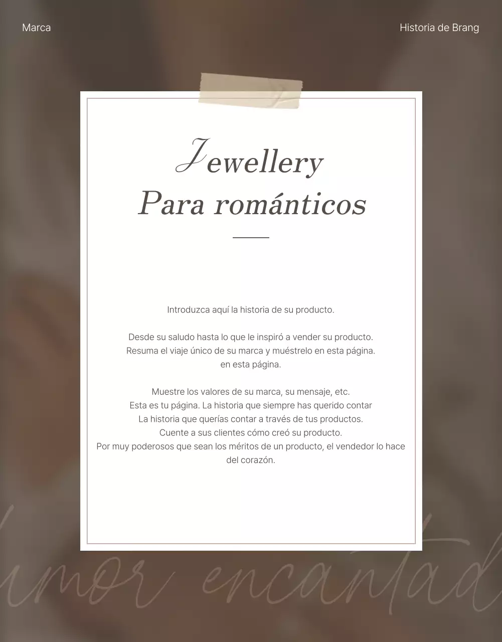 Promover una página de introducción de joyería de moda en marrones y beiges
