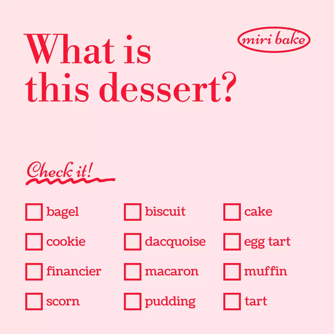 パステル背景のデザート保管のご案内