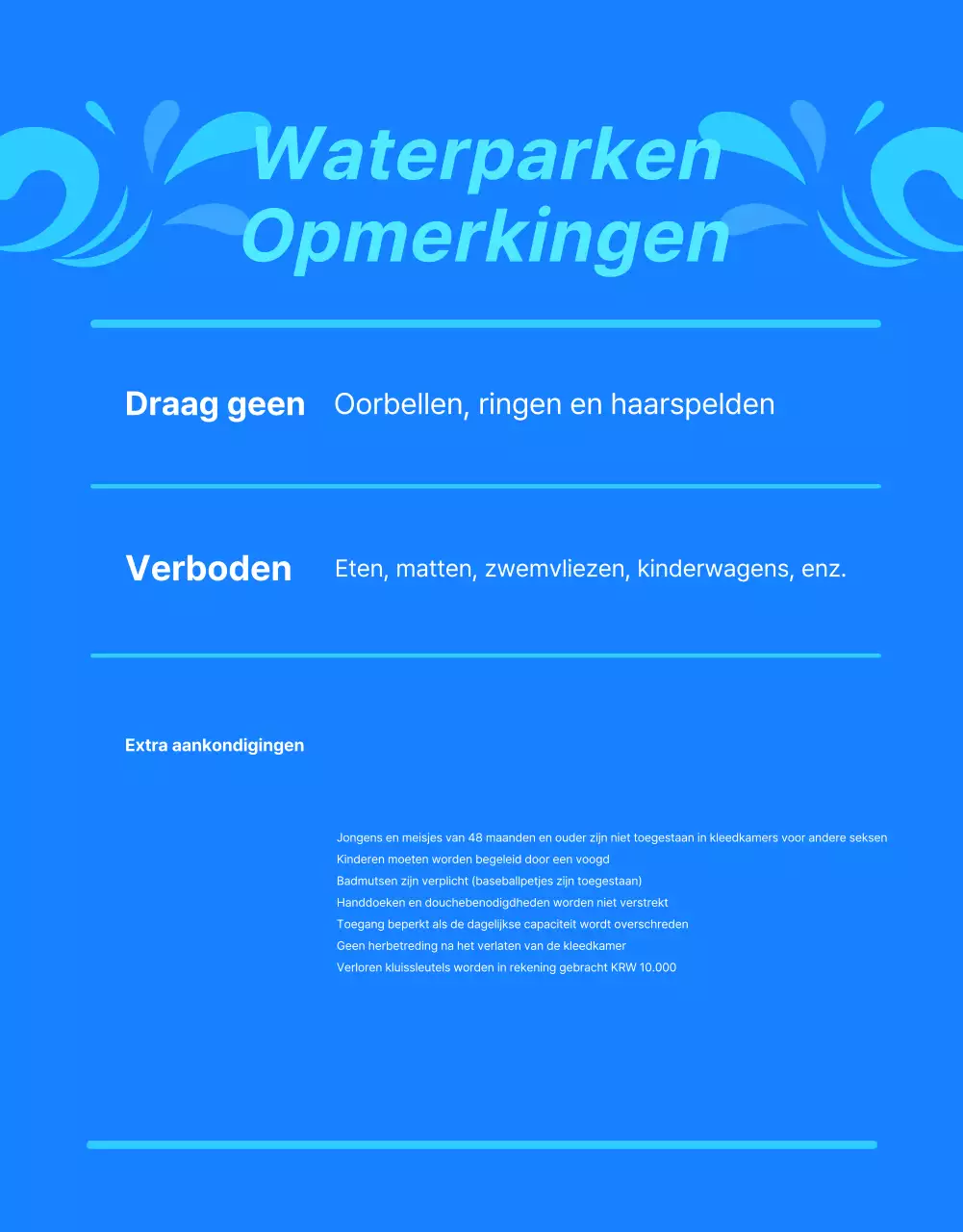 Promoot een trendy blauw waterpark in een hotel