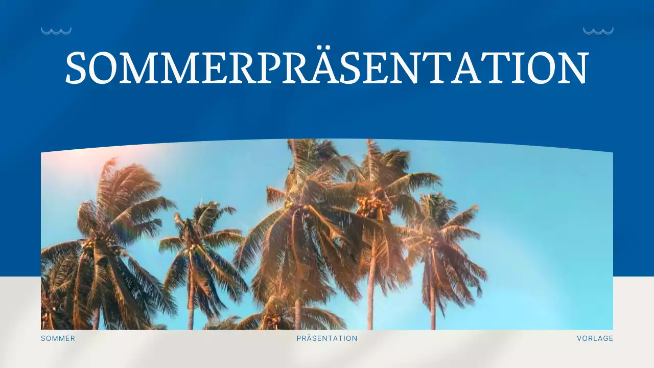 Einfache sommerliche Hintergrundpräsentation in Blau und Elfenbein