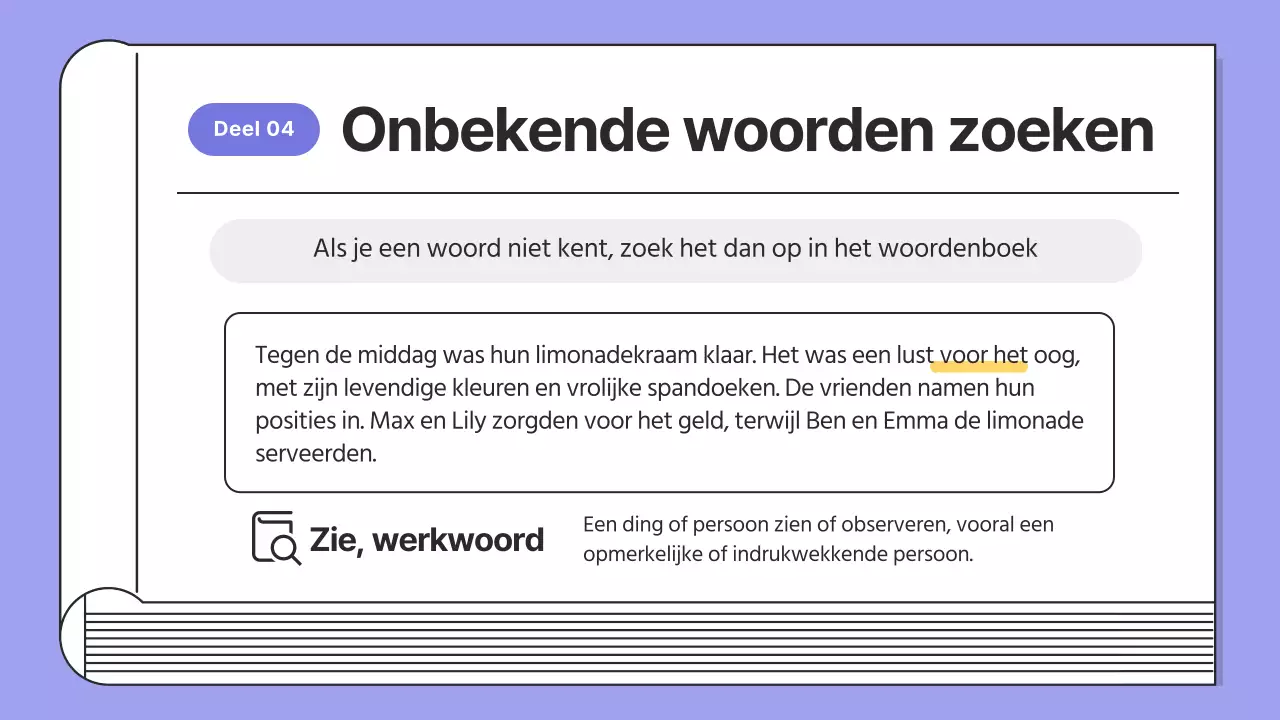 Eenvoudige leeslessen in paars en zwart