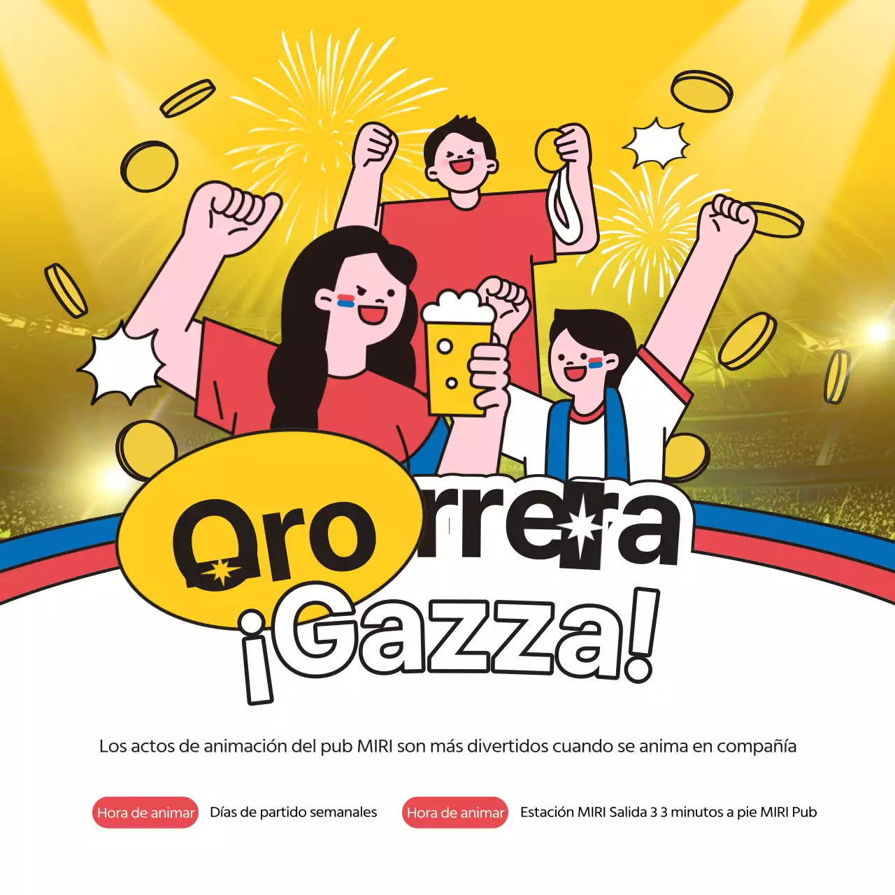 Promover la alegría amarilla y roja por el acontecimiento de Corea del Sur