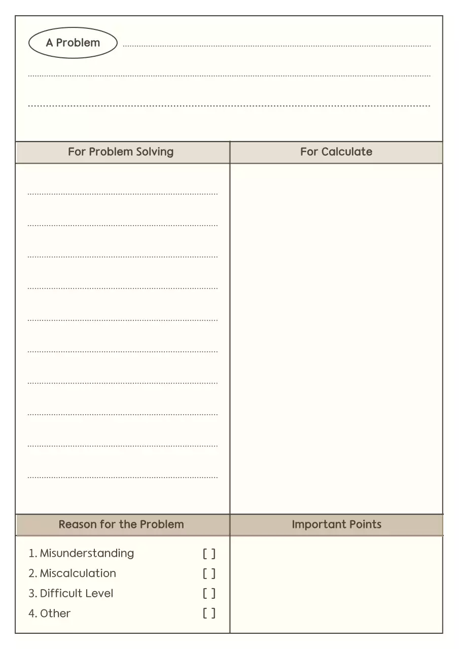 Beige Minimal Problem Solving Guide Poster