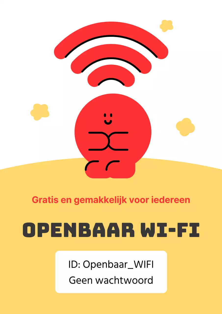 Rode en gele wifi-zone aankondigingen