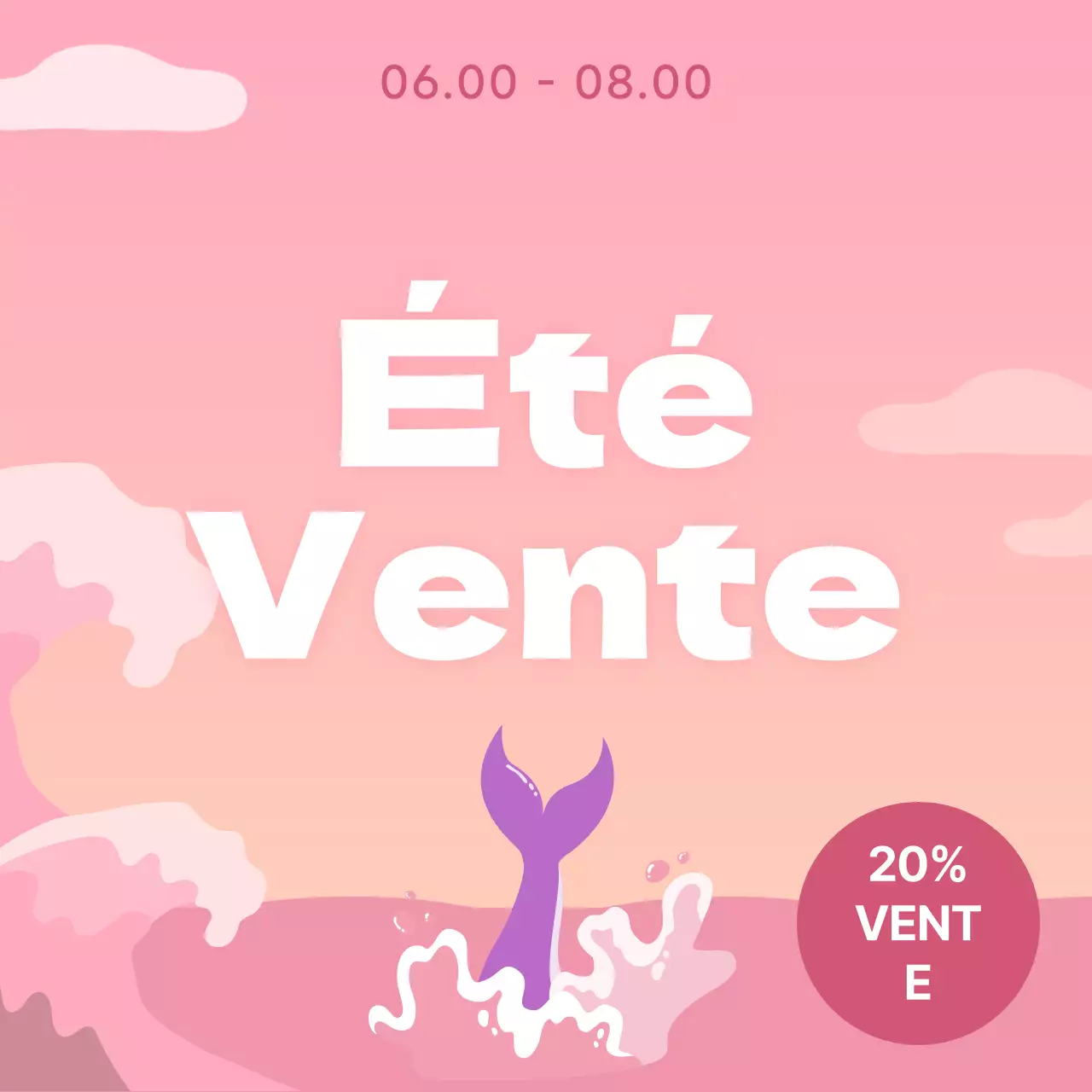 Guide des soldes d'été tropicales en bleu clair et jaune