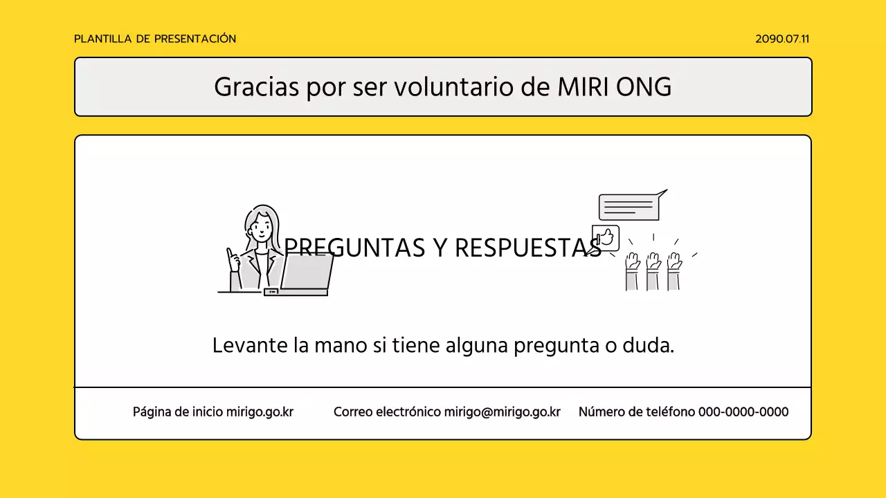 Material de formación sencillo de color amarillo y gris