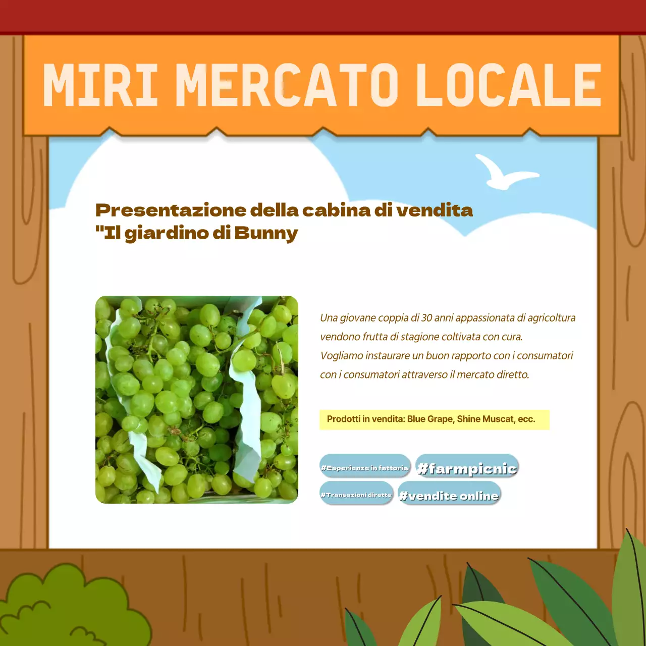 Promuovete il vostro mercato agricolo arancione e marrone