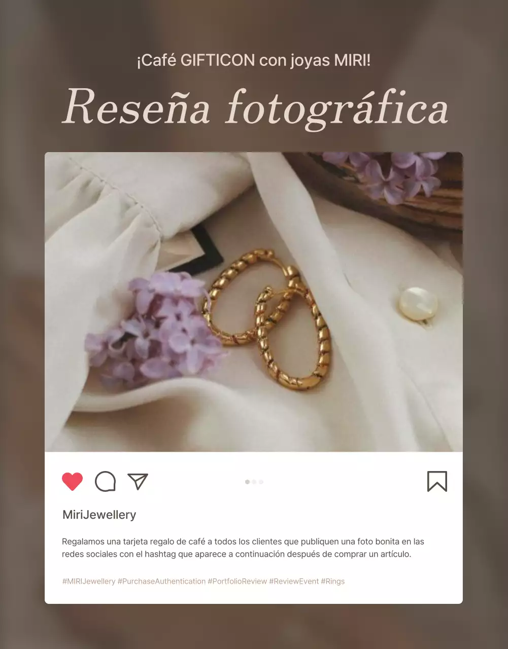 Promocione su página de reseñas de joyas en marrones y beiges