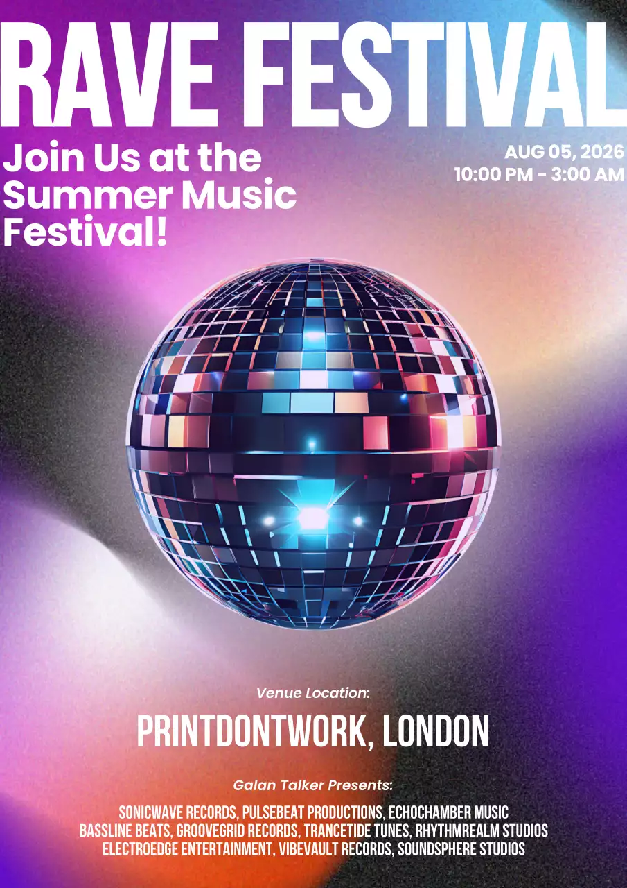 Purple Retro Music Promotion Poster