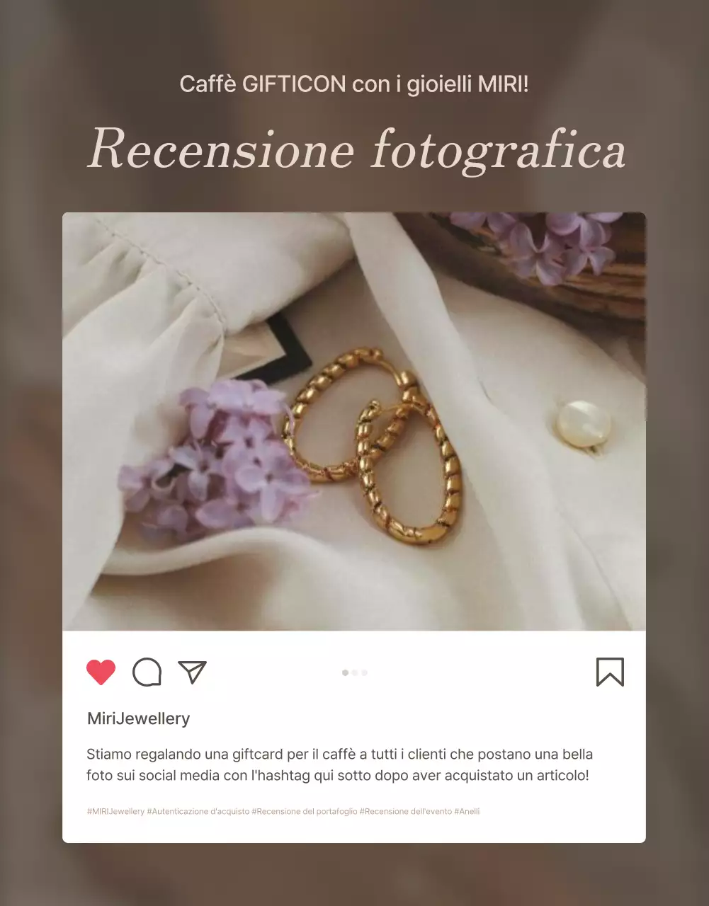 Promuovete la vostra pagina di recensioni di gioielli in marrone e beige