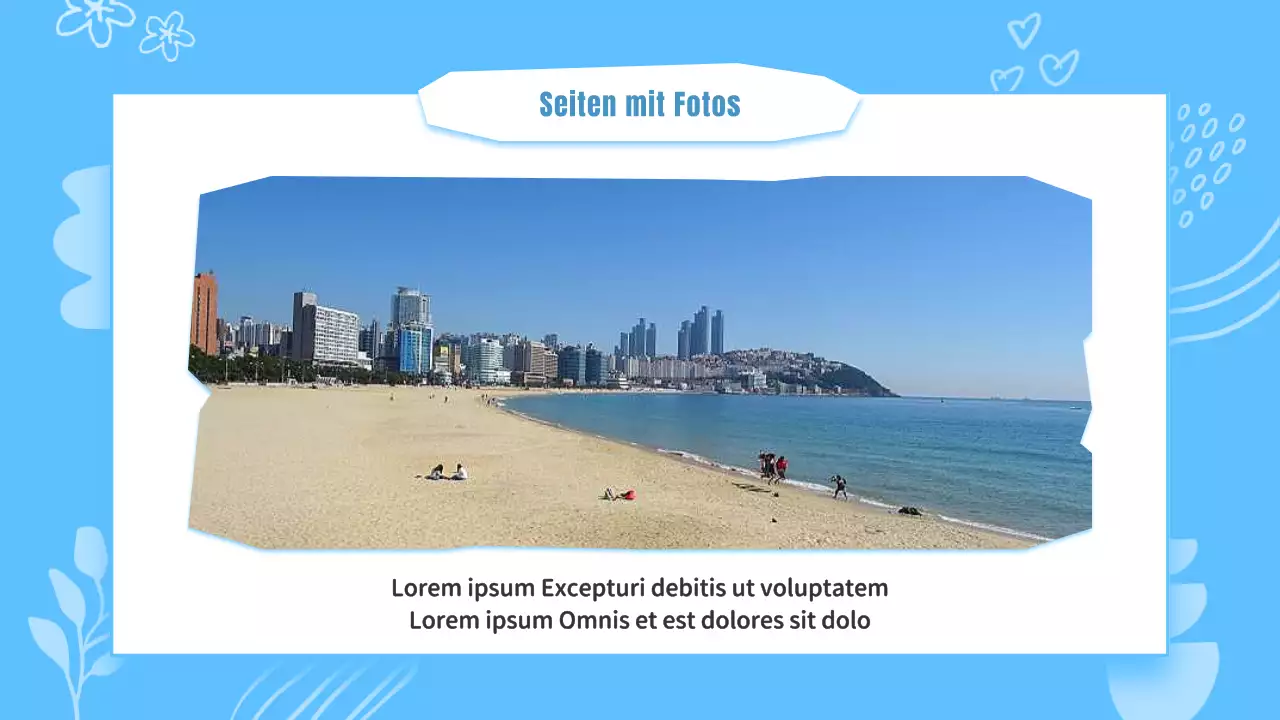Eine kitschige, hellblau-weiße Präsentation eines Busan-Viertelführers