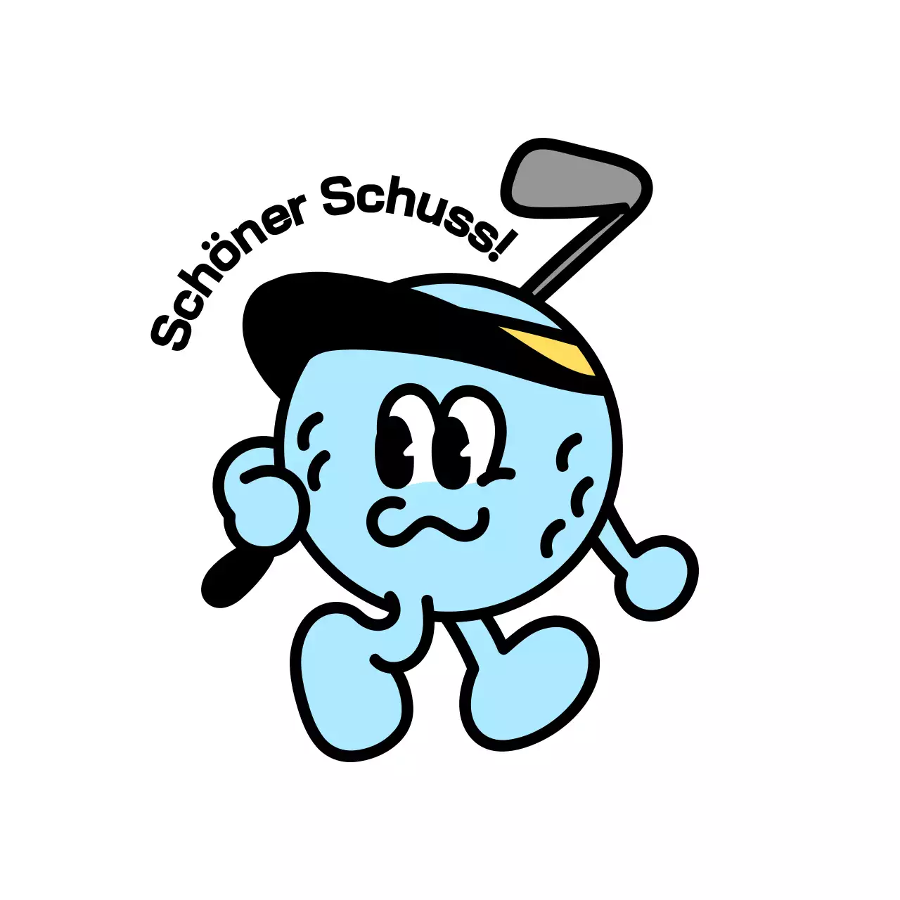 Sportliche Veranstaltungen mit hellblauem Golfballzeichen