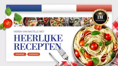 Over recepten uit de moderne Franse keuken in rood en blauw