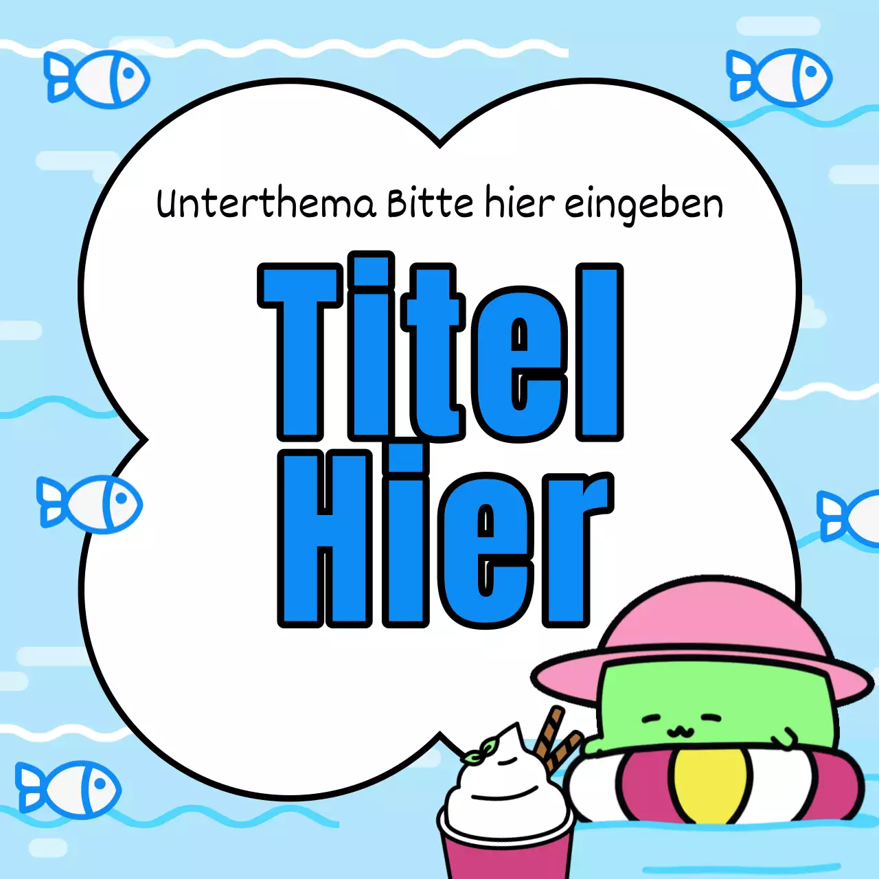 Eine niedliche Sammlung von Sommertiteln in Grün und Gelb