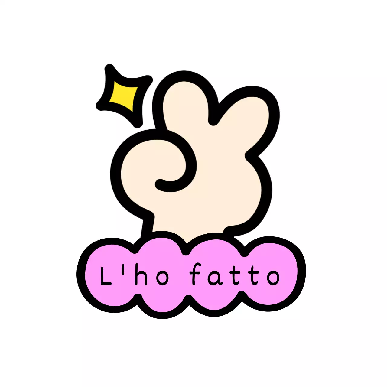 Simpatico merchandising per cheerleader con mano vibrante, glitter e forme simili a nuvole