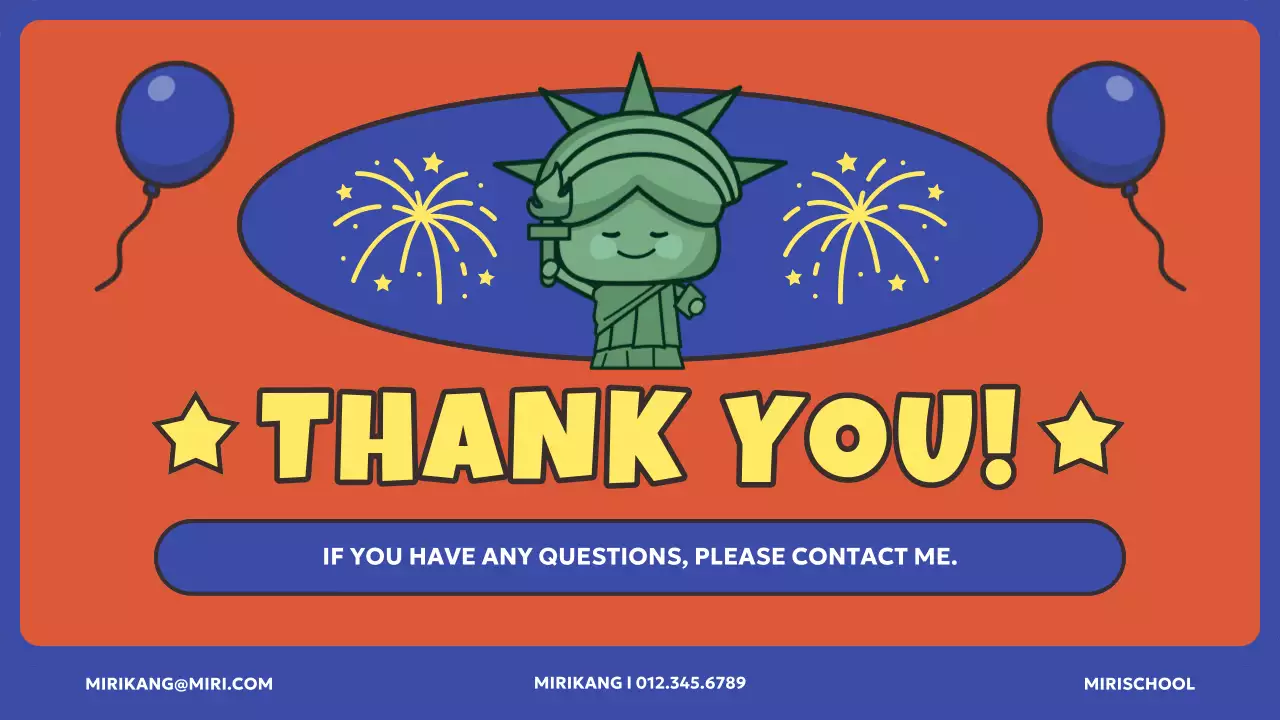 Orange Retro July Celebration Invitation Presentation