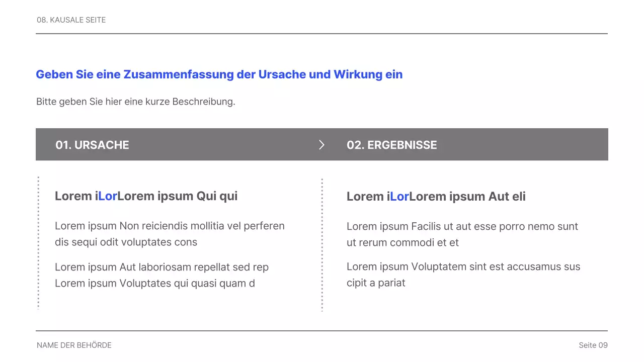 Einfacher druckbarer Unternehmensbericht in Grau und Blau
