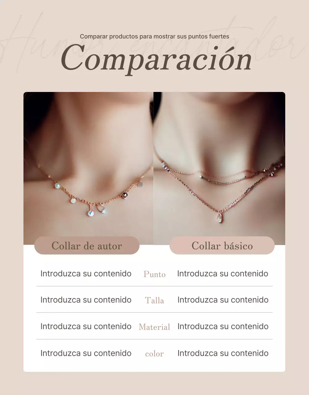 Promocione su página de control de joyas en marrones y beiges