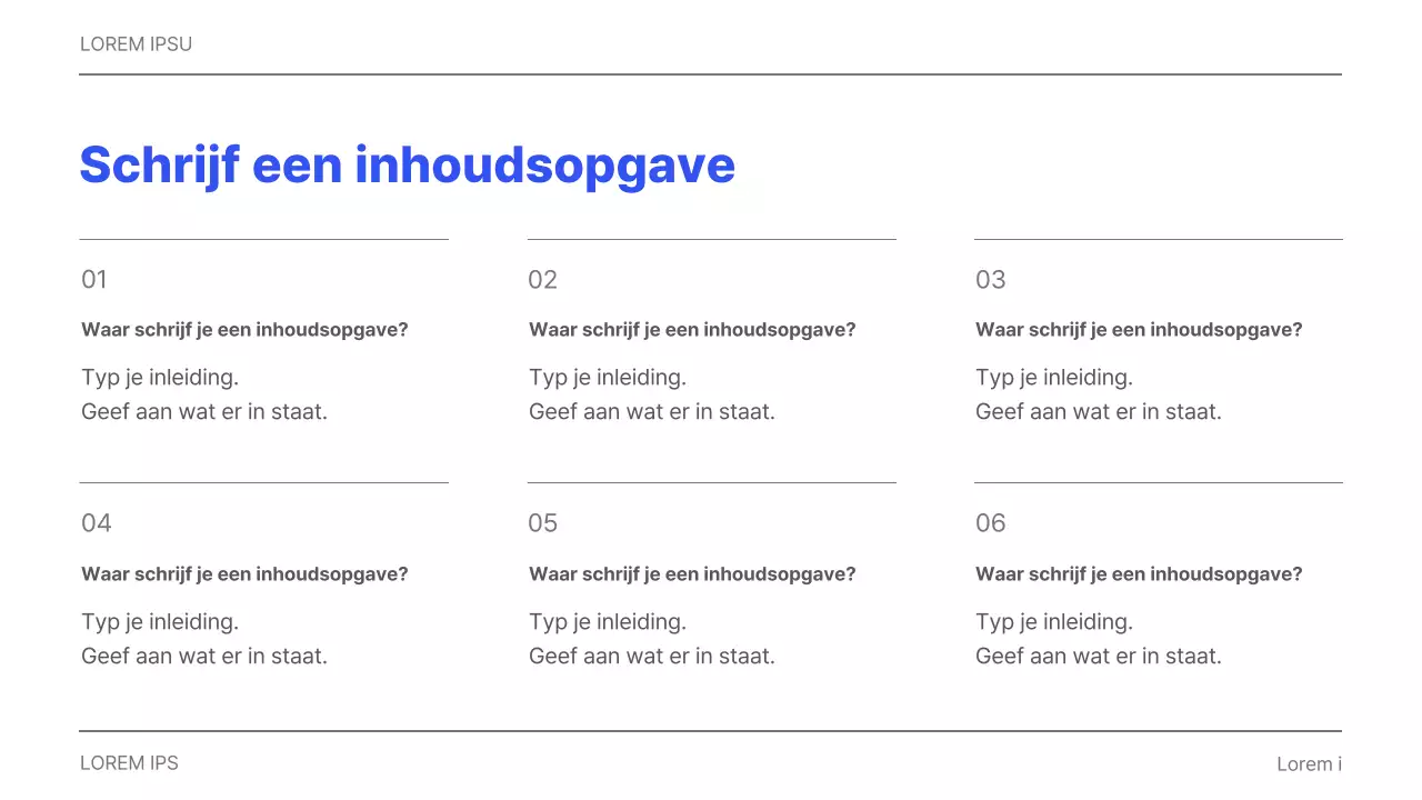 Eenvoudig printbaar bedrijfsrapport in grijs en blauw