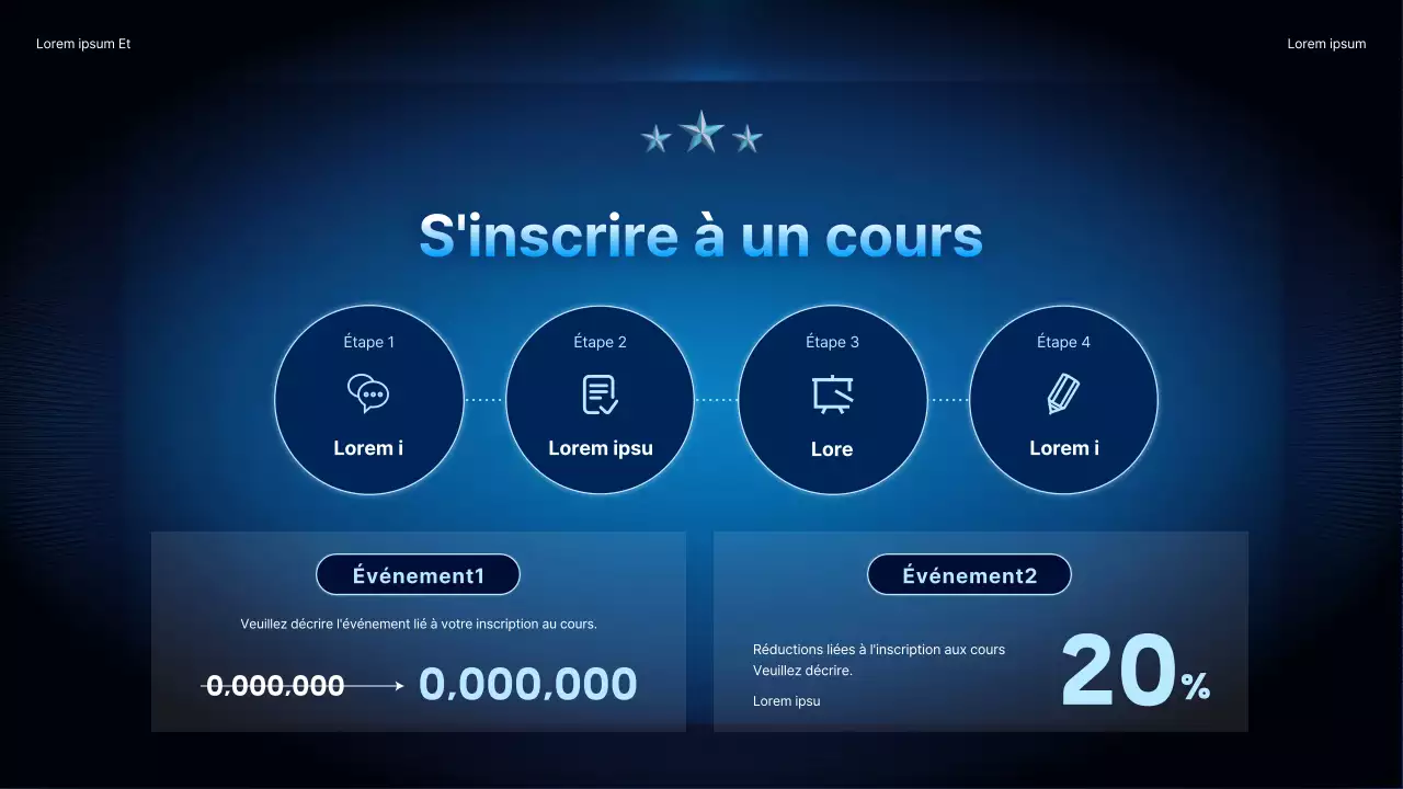 Promouvoir une conférence spéciale avec un simple fond dégradé en bleu marine