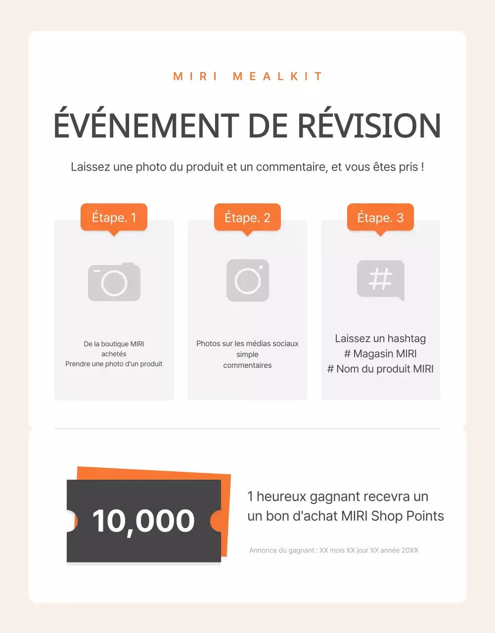 Promouvoir les kits de repas de base tteokbokki en orange et ivoire