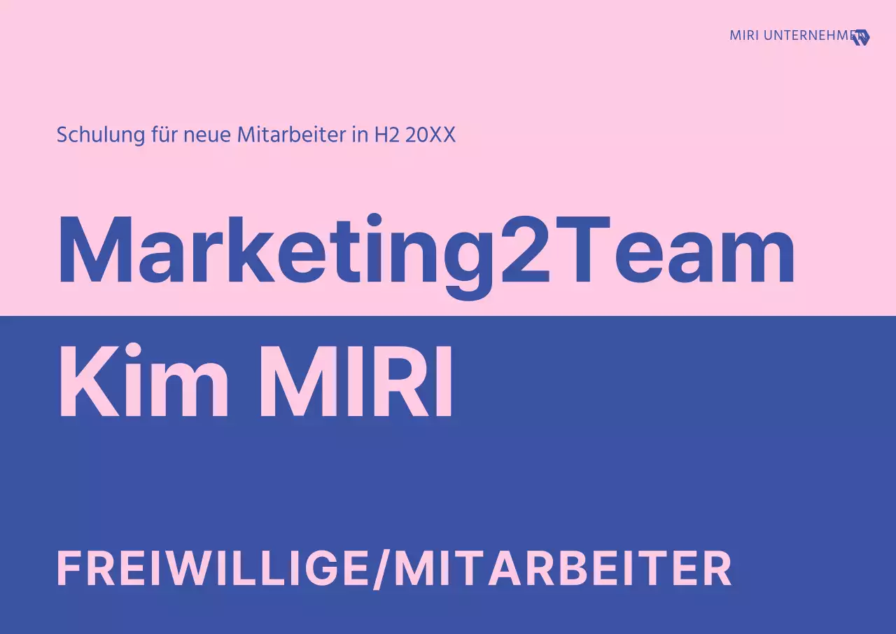 Modernes Namensschild für neue Mitarbeiter in rosa und blau