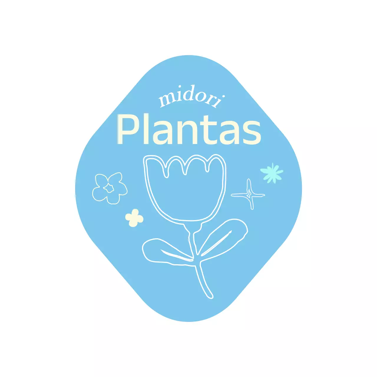 Sentimental jardín botánico de flores ilustración de mercancías en amarillo y azul claro