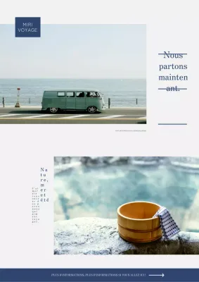 Matériel promotionnel de voyage simple en bleu foncé et gris