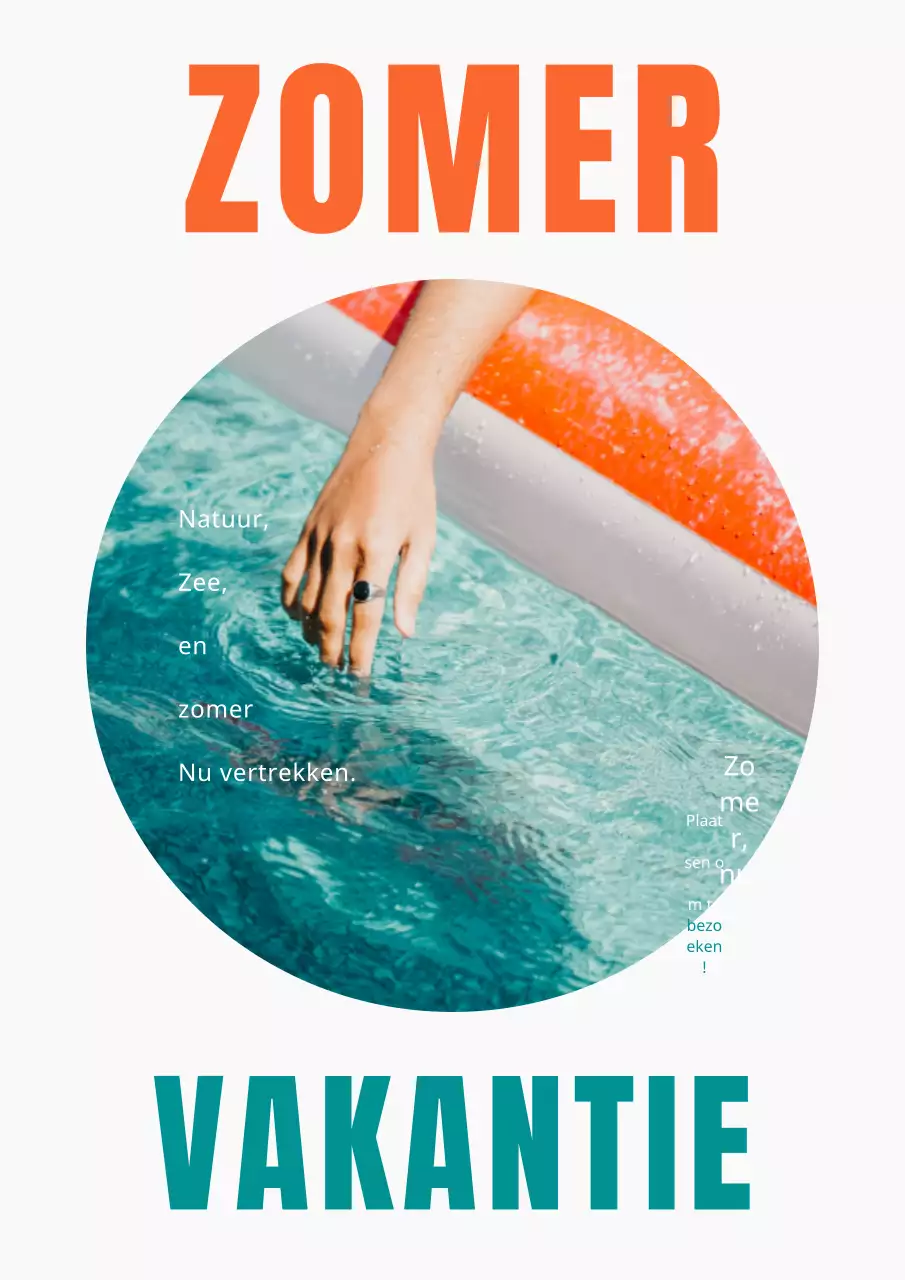 Eenvoudig zomerproduct PR in oranje en mintkleuren.