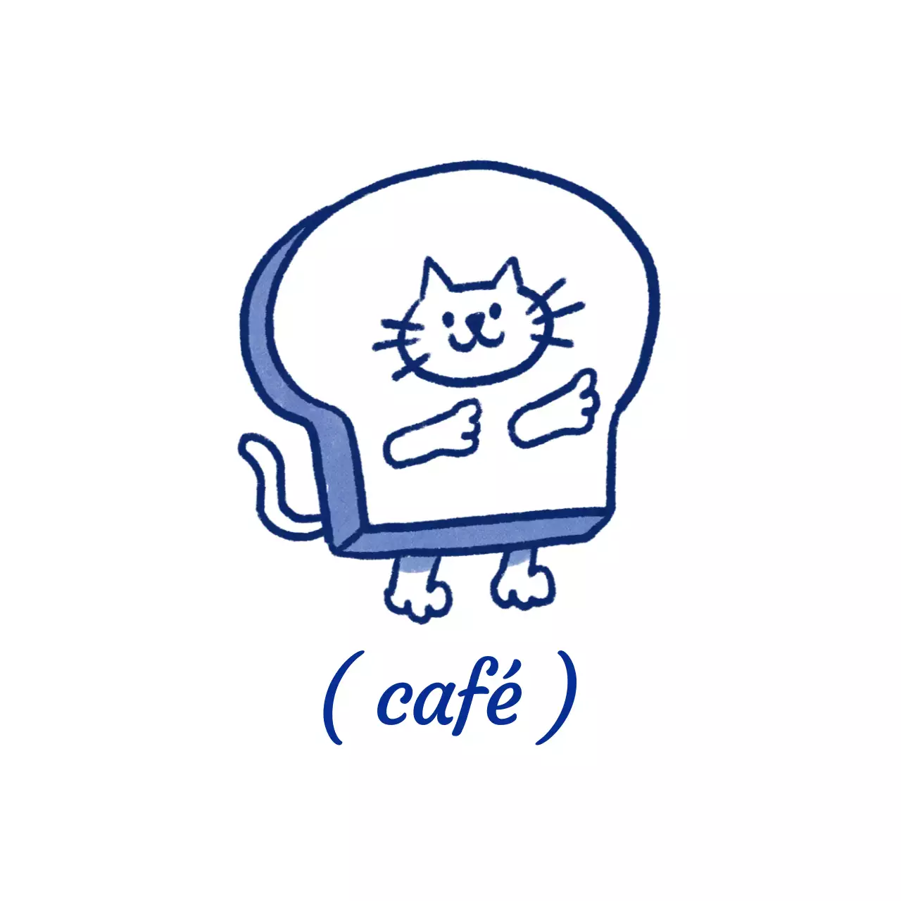 Simpáticas ilustraciones de postres rojos y azules en artículos de cafetería