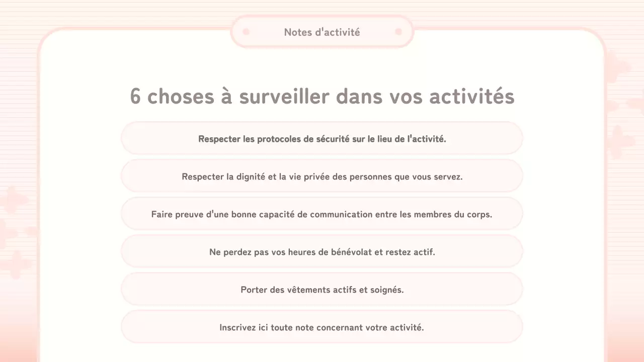 Matériel de formation du Corps rose et du Corps rouge