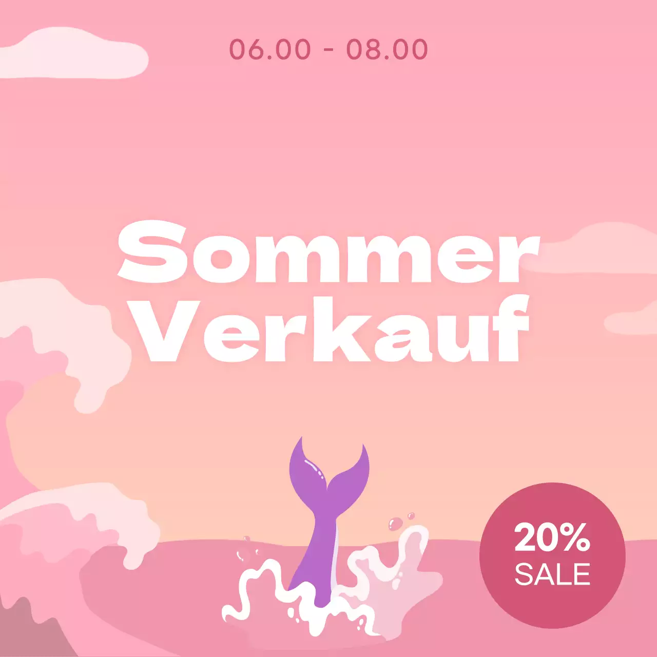 Tropical Summer Sale Guide in Hellblau und Gelb