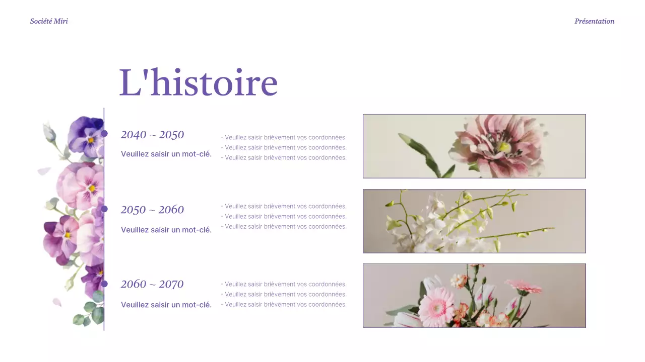 Une présentation luxueuse de la marque en violet