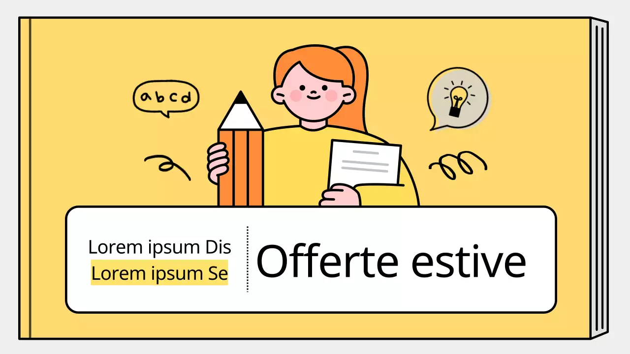 Un semplice programma di lezioni per le vacanze estive in giallo e blu