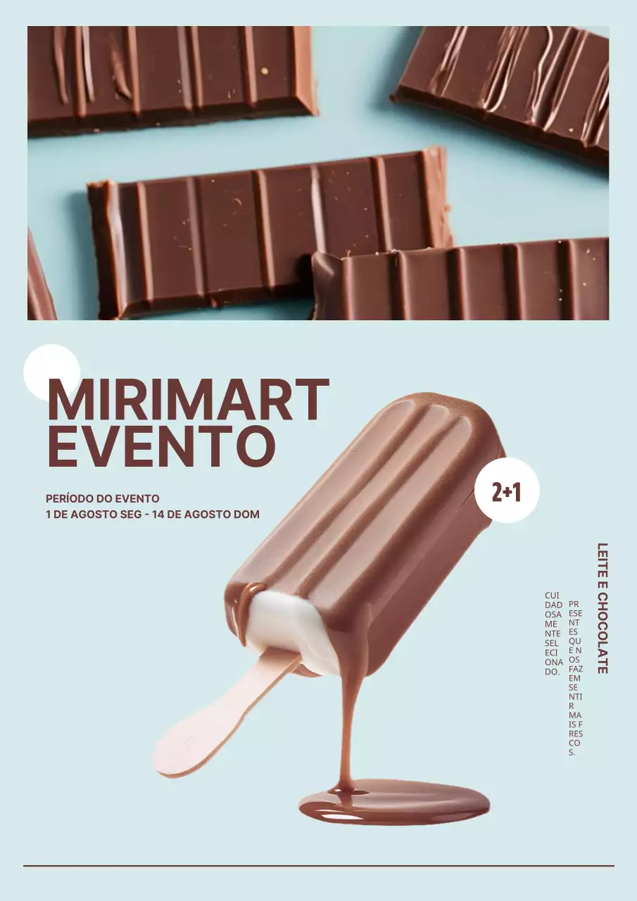 Anúncio de evento de gelado simples em castanho e menta