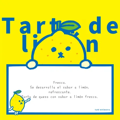 Promocione un menú con un toque de amarillo y azul