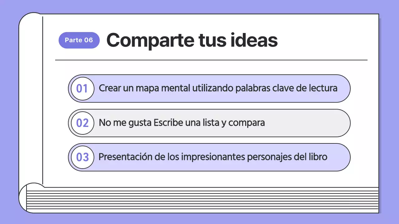 Lecciones sencillas de lectura en morado y negro