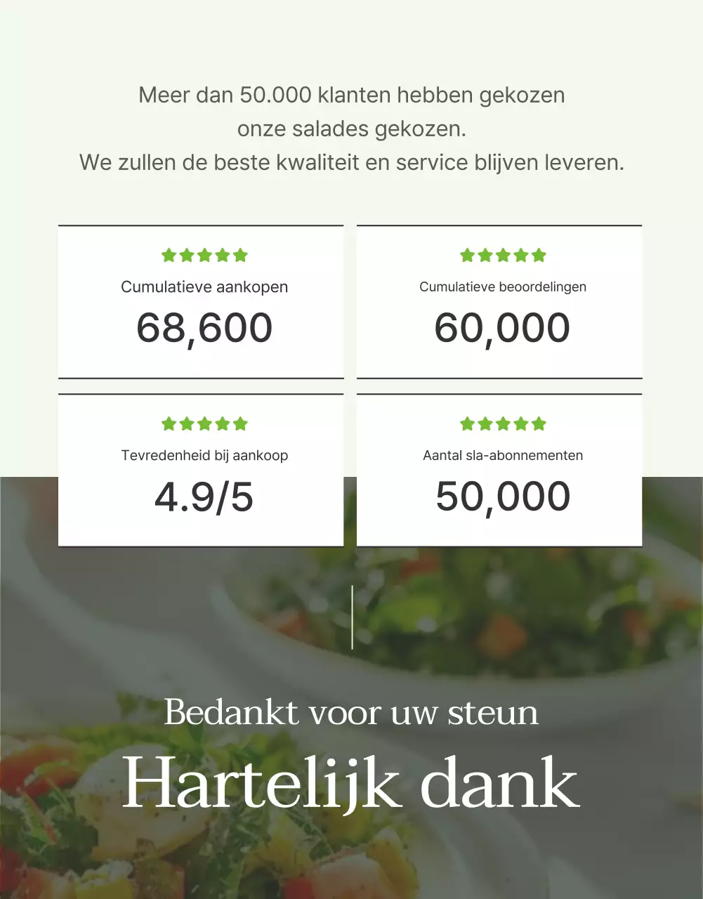 Promoot een eenvoudige salade met witte en chartreuse introbeschrijving