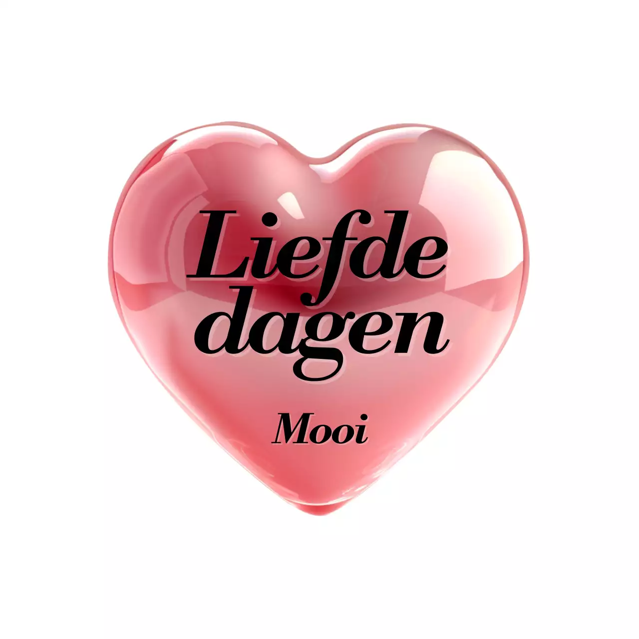 Hippe gepersonaliseerde merchandise met 3D glasachtige harten en serif lettertypes