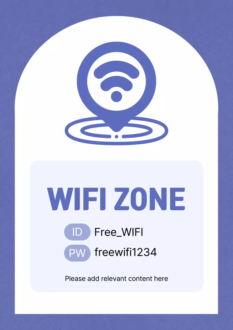 Blue Minimal Wifi Notice Poster