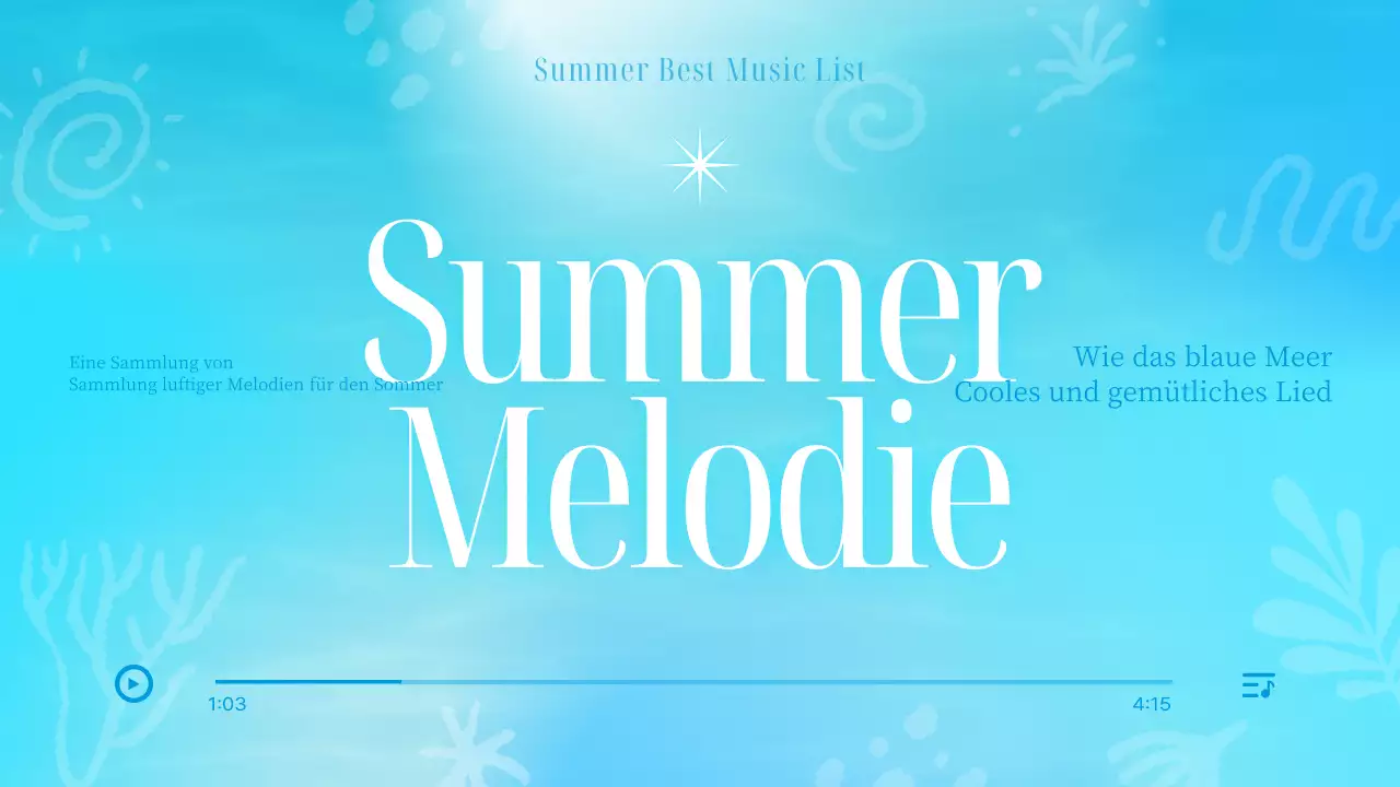 Eine einfache Sommer-Playlist in Blau und Weiß Video