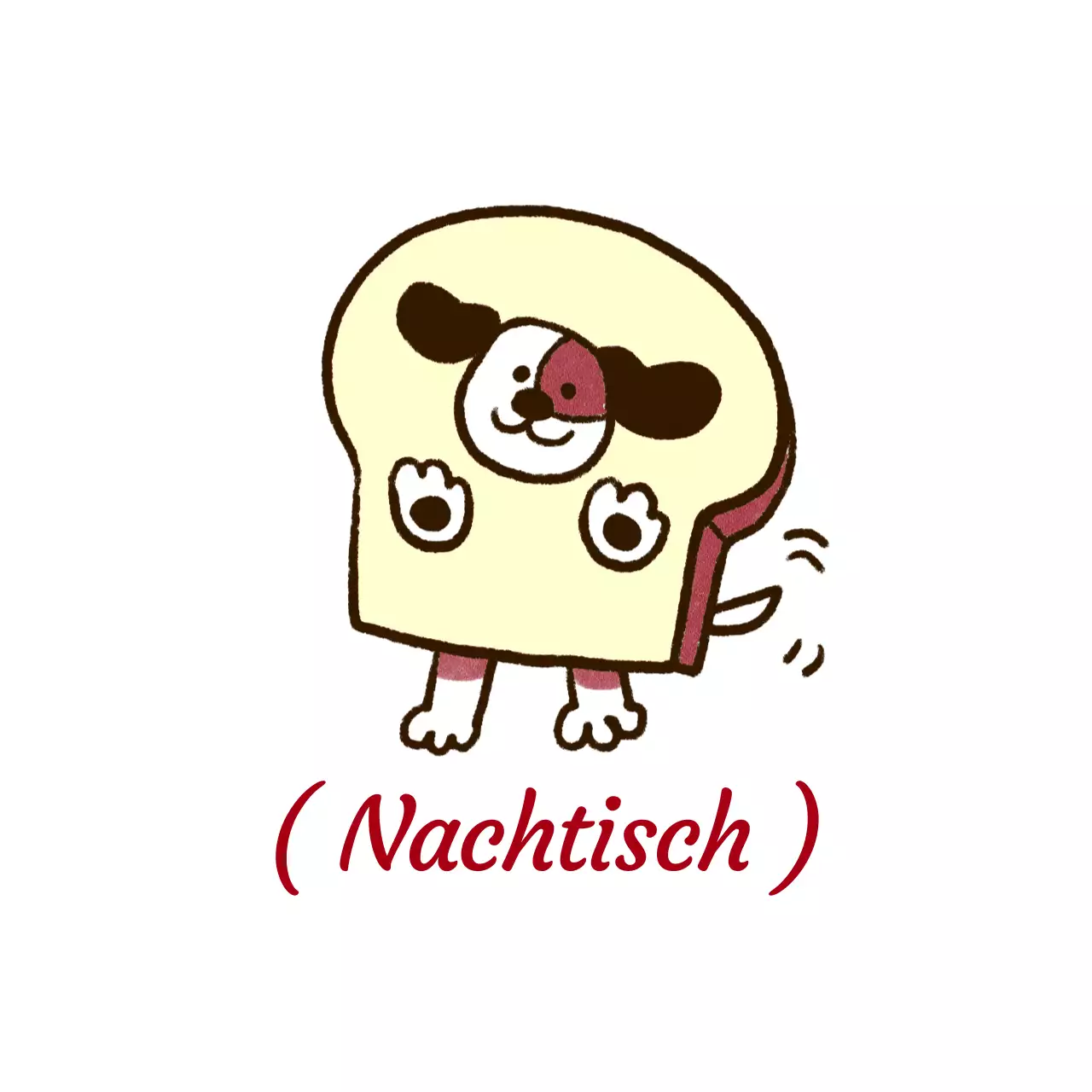 Niedliche rote und blaue Dessert-Illustrationen auf Cafe-Ware