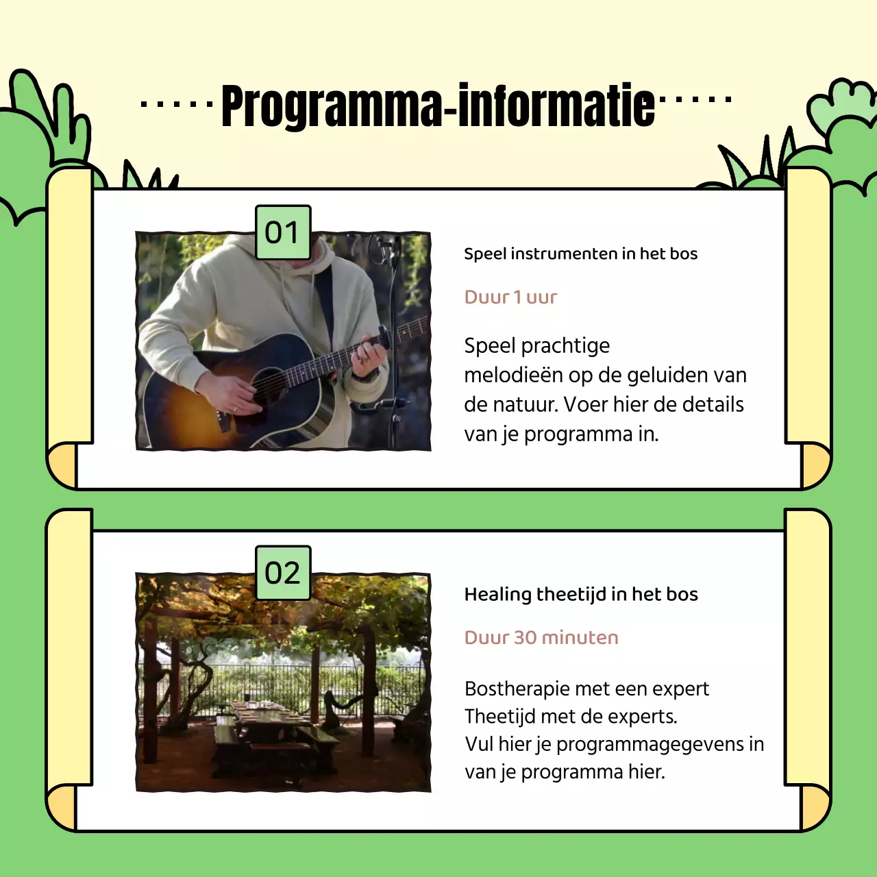 De gele en groene wandeling promoten